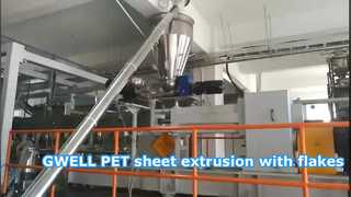 สายการอัดรีดแผ่น PET เกล็ด + เรซิน ไม่มีการตกผลึก