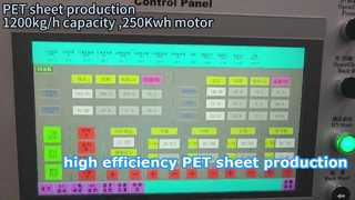 การผลิต PET 1200 กก./ชม. มอเตอร์ 250Kwh