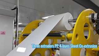 สายการอัดรีดแผ่น PP Thermoforming ประสิทธิภาพสูง 4 ชั้น