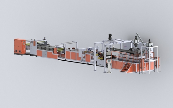 ซื้อ สายการอัดขึ้นรูปเครื่องทำแผ่นพลาสติกหนา PP สกรูเดี่ยว online manufacture