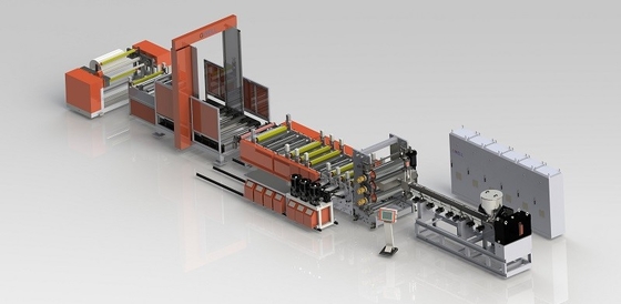 ซื้อ เครื่องผลิตกระดาษหิน สายออกแผ่นสเตชฟิล์มหล่อสามชั้น online manufacture