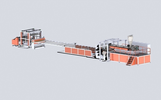 ซื้อ 0.4 มิลลิเมตร เส้นการผลิตแผ่นพีวีซีโปร่งโปร่ง Single Screw Extruder online manufacture